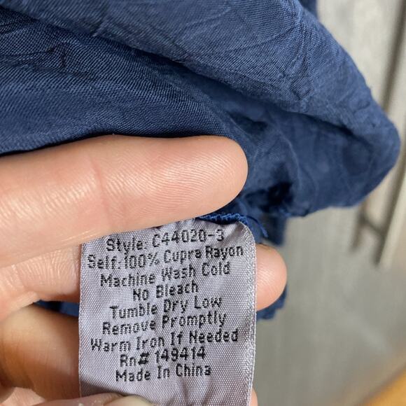 Johnny Was Cassio Jacket Blouse Blue Floral Embroidered Button Down Women's XS - Picture 5 of 6